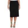 Ella Rafaella Womens Black Ribbed Knit Office Pencil Skirt Plus 3X BHFO 2269