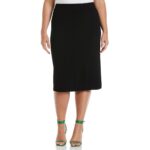 Ella Rafaella Womens Black Ribbed Knit Office Pencil Skirt Plus 3X BHFO 2269