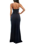 Emerald Sundae Womens Navy Illusion Maxi Evening Dress Gown Juniors S BHFO 7396