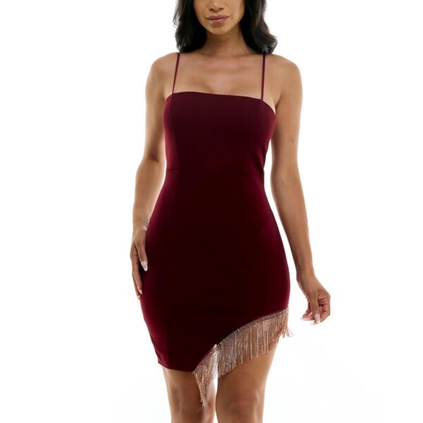 Emerald Sundae Womens Red Fringe Polyester Bodycon Dress Juniors XS BHFO 8482