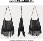 Emprier Fringe Hobo bags for Women Vegan Leather Tassel Crossbody Purse Western Fringe Purse and Handbag