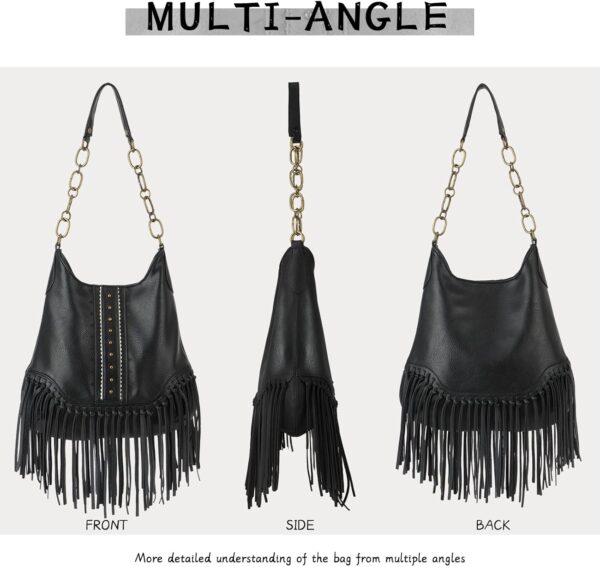 Emprier Fringe Hobo bags for Women Vegan Leather Tassel Crossbody Purse Western Fringe Purse and Handbag