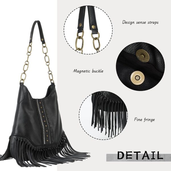 Emprier Fringe Hobo bags for Women Vegan Leather Tassel Crossbody Purse Western Fringe Purse and Handbag