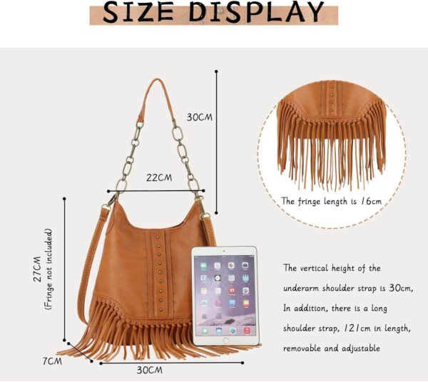 Emprier Fringe Hobo bags for Women Vegan Leather Tassel Crossbody Purse Western Fringe Purse and Handbag