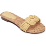 Esprit Womens Katelyn Yellow Slide Sandals Shoes 9.5 Medium (B,M) BHFO 6893