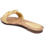 Esprit Womens Katelyn Yellow Slide Sandals Shoes 9.5 Medium (B,M) BHFO 6893