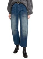 EVALESS Womens Baggy Barrel Jeans High Waisted Wide Leg Boyfriend Denim Ankle Pants