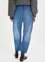 EVALESS Womens Baggy Barrel Jeans High Waisted Wide Leg Boyfriend Denim Ankle Pants