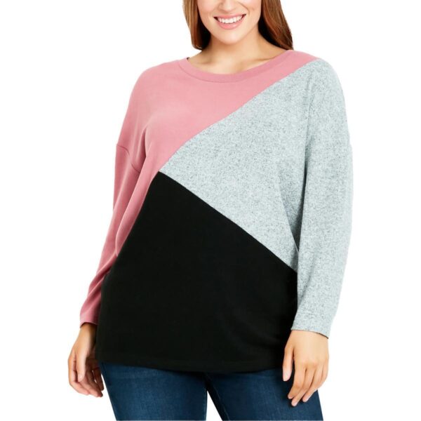 Evans Womens Multi Relaxed Fit Tee Pullover Sweater Shirt Plus 26/28W BHFO 1505