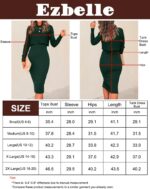 Ezbelle Women's Long Sleeve Sweater Dresses 2 Piece Outfits Sets Ribbed Knit Crop Tops and Tank Bodycon Midi Dress