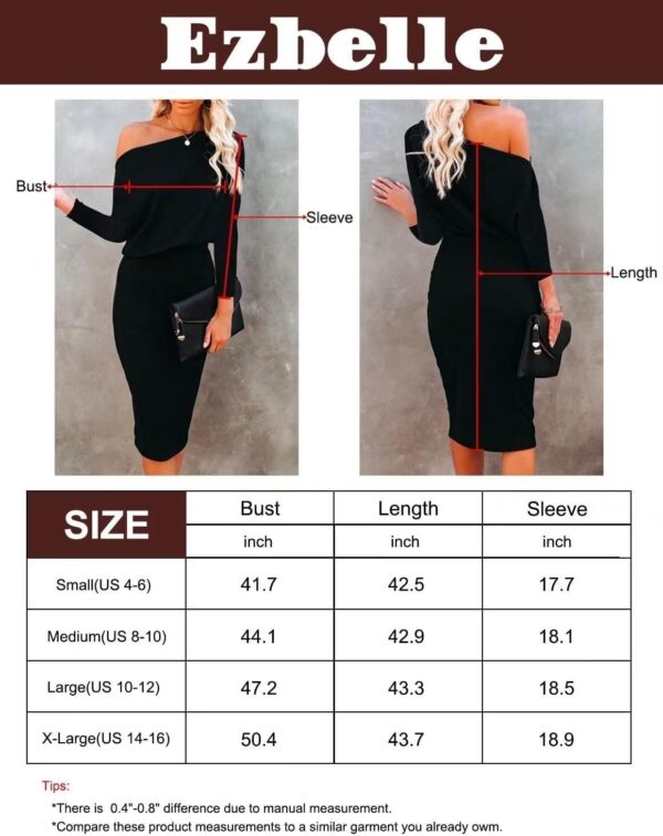 Ezbelle Women's Off The Shoulder 3/4 Sleeve Batwing HIPS-Wrap Pencil Party Sexy Bodycon Midi Dress