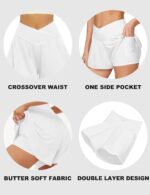 FireSwan Crossover Athletic Shorts for Women 2 in 1 Flowy Running Shorts with Pockets Spandex Butterfly Workout Tennis Skorts