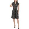 French Connection Womens Black Jersey Floral Faux Wrap Sundress 2 BHFO 3087