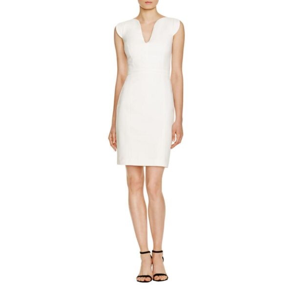 French Connection Womens Lolo White Cap Sleeves Casual Dress 8 BHFO 4432