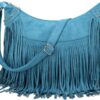 Fringe Hobo Bags for Women Vintage Suede Crossbody Bag Hippie Western Cowgirl Purses Tassel Shoulder Bag