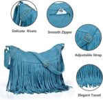 Fringe Hobo Bags for Women Vintage Suede Crossbody Bag Hippie Western Cowgirl Purses Tassel Shoulder Bag