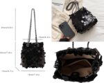 Glitter Sequin Evening Shoulder Crossbody Bag Women Bling Handbag and Purse Sparkly Prom Party Bucket Bag