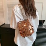 Glitter Sequin Evening Shoulder Crossbody Bag Women Bling Handbag and Purse Sparkly Prom Party Bucket Bag