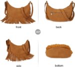 GLITZALL Boho Fringe Purse Small Crossbody Hobo Bags for Women Vegan Suede Western Country Purse