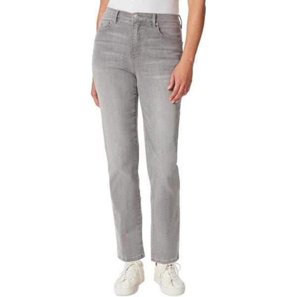 Gloria Vanderbilt Womens Amanda Gray Straight Leg Jeans 12 Average BHFO 7328