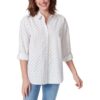 Gloria Vanderbilt Womens Amanda White Woven Button-Down Top Shirt M BHFO 4426