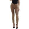 Gracia Womens Taupe Front Faux Leather Mixed Media Pockets Leggings M BHFO 3285