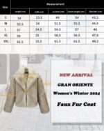 GRAN ORIENTE Women's 2024 Winter Furry Faux Fur Jackets,Cropped Fluffy Shaggy Warm Parka Coat Outerwear with Pockets