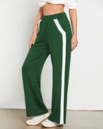 GRAPENT Wide Leg Sweatpants Women Baggy High Waisted Pull On Athleisure Loose Lounge Color Block Sweat Pants with Pocket