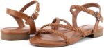 Greatonu Women’s Flat Sandals Slip On Summer Gladiator Open Toe Braided Slingback Shoes