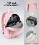 Gym Backpack for Women Small Gym Bag with Expandable Shoe Compartment Water Resistant Sports Backpack 26L Pink