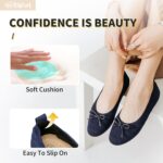 HEAWISH Women’s Flats Shoes Comfortable Black Beige Flats Crochet Lace Mesh Round Toe Slip On Casual Ballet Flats Dress Shoes