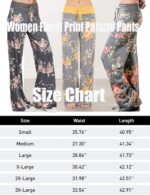 iChunhua Women's Comfy Stretch Floral Print Drawstring Palazzo Wide Leg Lounge Pant