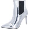 INC Womens Katalina Silver Faux Leather Booties Shoes 9 Medium (B,M) BHFO 4685