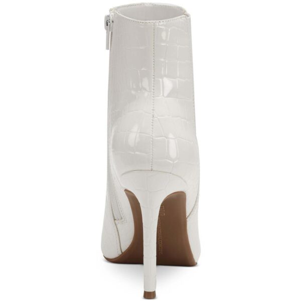 INC Womens Katalina White Faux Leather Booties Shoes 8.5 Medium (B,M) BHFO 8093