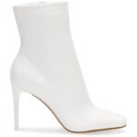 INC Womens Vidalia White Faux Leather Ankle Boots Shoes 9 Medium (B,M) BHFO 3286