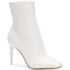 INC Womens Vidalia White Faux Leather Ankle Boots Shoes 9 Medium (B,M) BHFO 3286