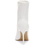 INC Womens Vidalia White Faux Leather Ankle Boots Shoes 9 Medium (B,M) BHFO 3286