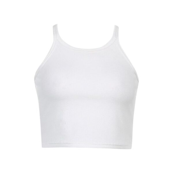 iOPQO tank top for women Women's Casual Fashion Solid O-neck Navel Slim Camisole Top womens tank tops White + S