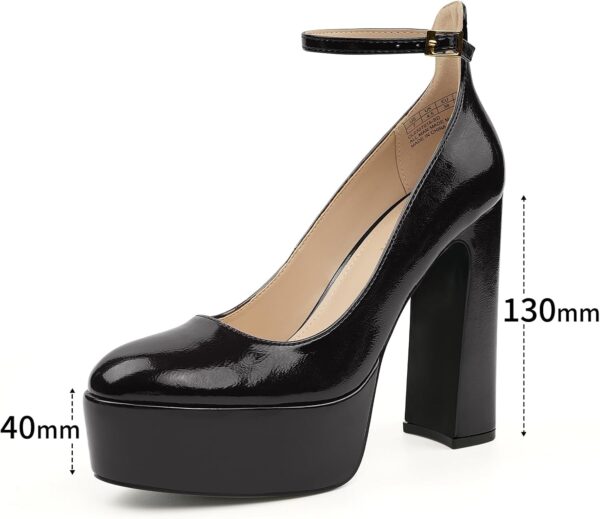 JENN ARDOR Platform Heels for Women Chunky Heel Closed Toe High Heels Block Heel Ankle Strap