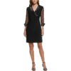 Jessica Howard Womens Black Illusion Faux Wrap Sheath Dress Petites 8P BHFO 5693