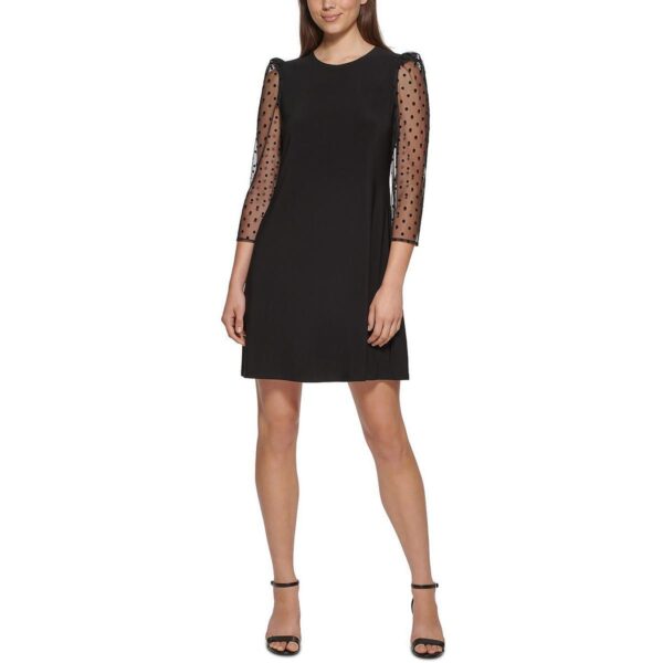 Jessica Howard Womens Black Jersey Cocktail and Party Dress Petites 8P BHFO 7462