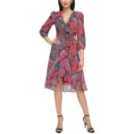 Jessica Howard Womens Pink Ruffled Wrap Dress 6 BHFO 0717