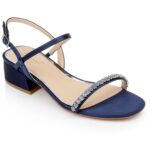 Jewel Badgley Mischka Womens AALIYAH Navy Ankle Strap 6 Medium (B,M) BHFO 8347