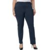 JM Collection Womens Navy Slim Leg Comfort Waist Casual Pants Plus 24W BHFO 6515