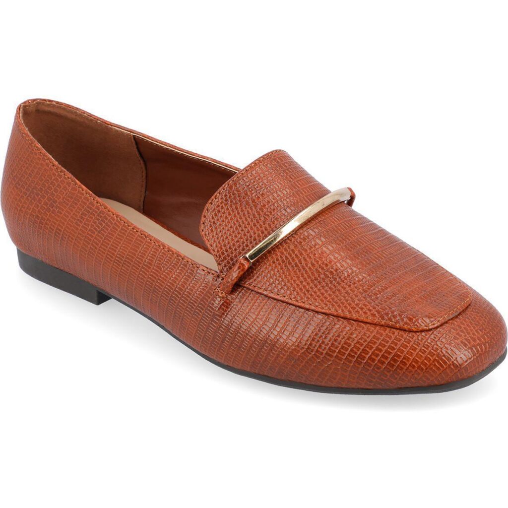 Journee Collection Womens Tan Slip-On Loafers Shoes 6.5 Wide (C,D,W) BHFO 7044