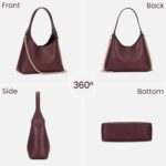 JQWSVE Shoulder Bags for Women Small Tote Purse with Cherry Bag Charm Trendy Leather Handbag Fall Purse Chain Crossbody Bag