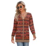 JWD Open Front Cardigan for Women Button Down Long Sleeve Draped Sweater Outerwear with Pocket