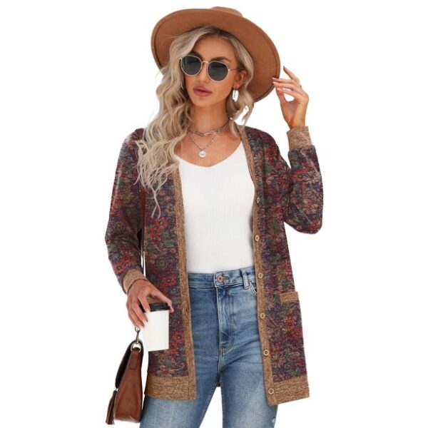 JWD Open Front Cardigan for Women Button Down Long Sleeve Draped Sweater Outerwear with Pocket