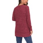 JWD Women's Lightweight Long Sleeve Button Down Open Front Ribbed Knit Pocket Casual Cardigan