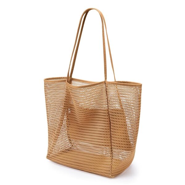 KALIDI Beach Mesh Tote Bag, Casual Tote Bag Hobo Women Foldable MAX 23L Shoulder Bag For Beach Picnic Vacation